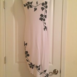 White Cache high-low beaded dress